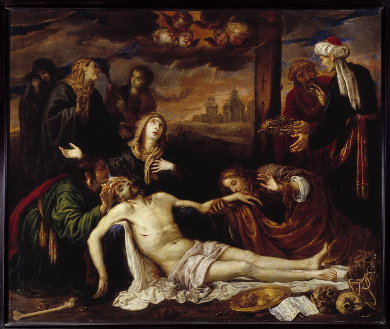 Složení kříže nebo Pieta (olej na plátně) od Antonio Pereda y Salgado