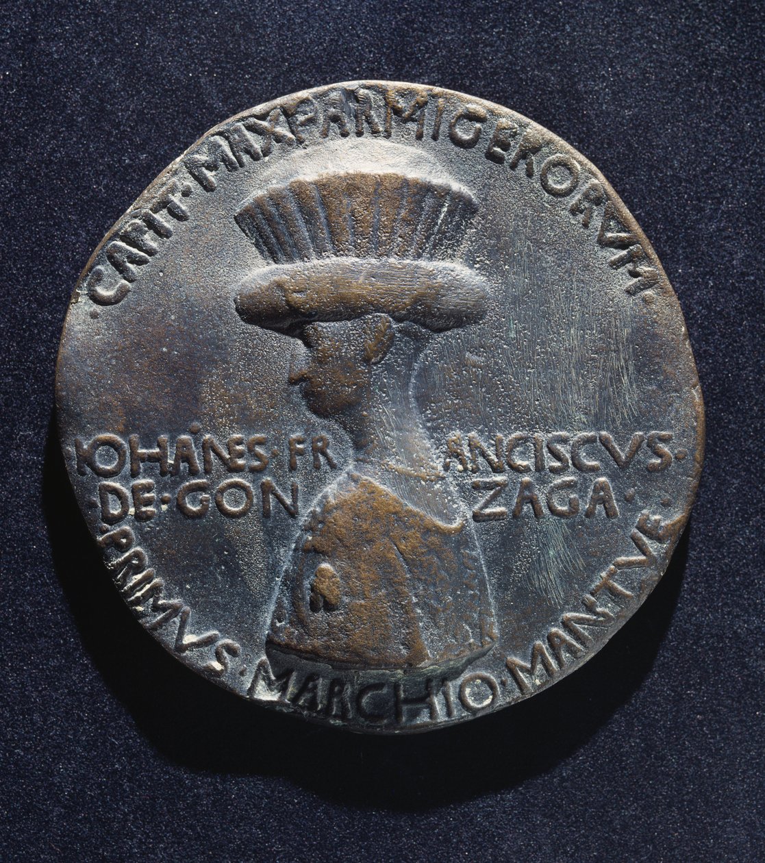 Bronzová medaile Gianfrancesca Gonzagy (1395-1444), líc, navrhl Antonio di Puccio Pisano, známý jako Pisanello (cca 1395-1455), průměr 10,20 cm od Antonio Pisanello