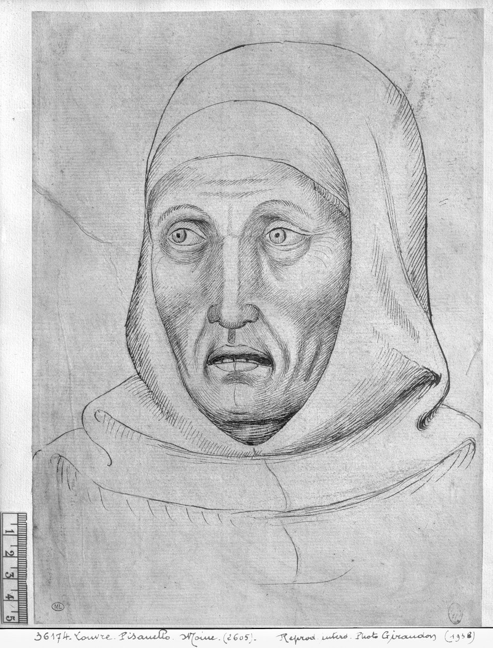 Hlava mnicha z alba The Vallardi od Antonio Pisanello