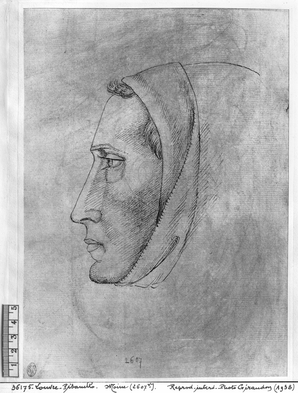 Hlava mnicha z alba The Vallardi od Antonio Pisanello