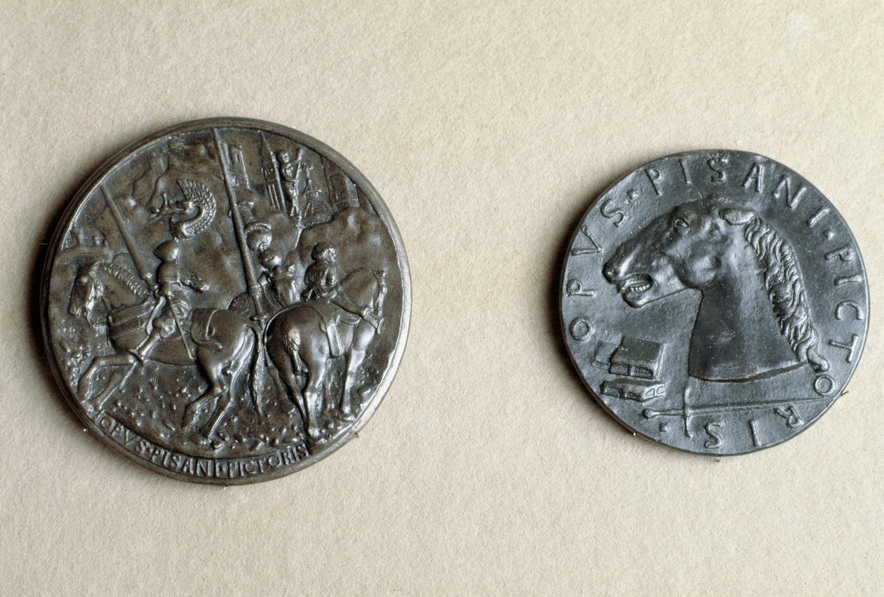Medaile Francesca Sforzy, pána z Cremony, na koni (bronz) od Antonio Pisanello