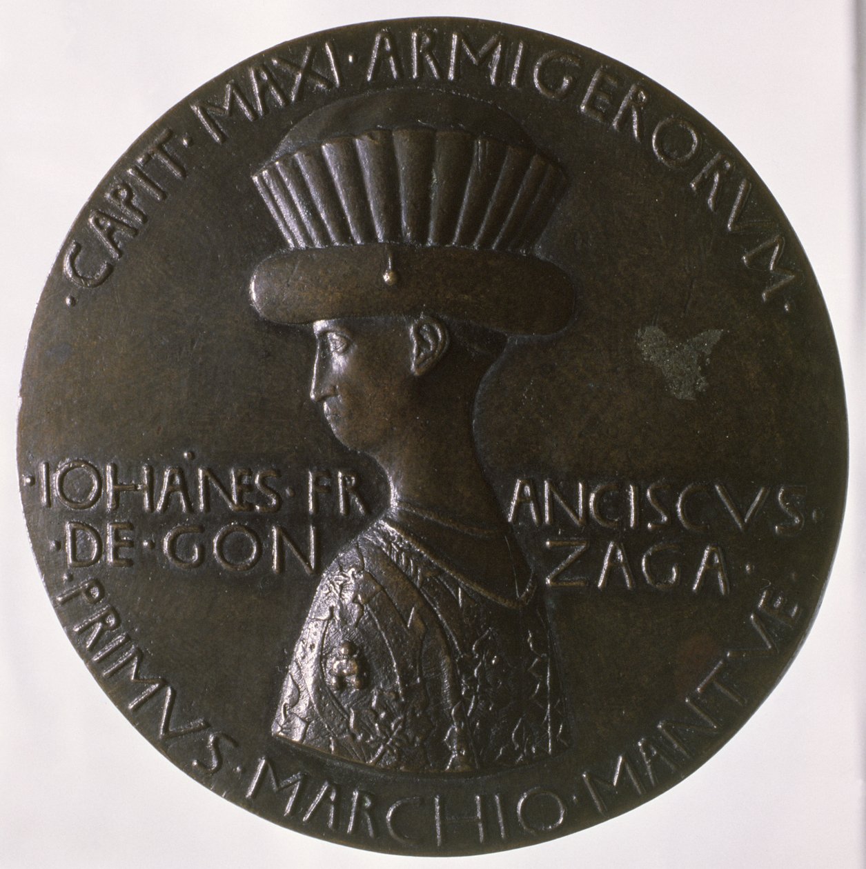 Portrétní medaile zobrazující Gianfrancesco Gonzaga (13945-1444) 1446-8 (bronz) (revers viz 96844) od Antonio Pisanello