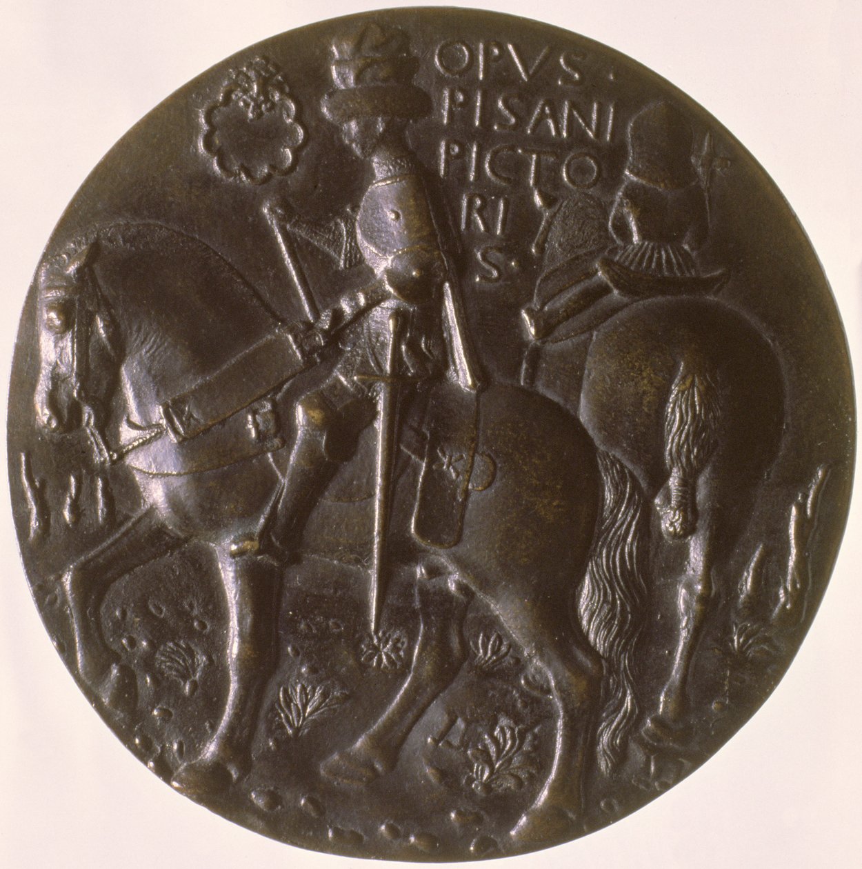 Portrétní medaile, reverz zobrazující Gianfrancesco Gonzaga 13945-1444 na koni, 1446-8 bronz pro avers viz 96843 od Antonio Pisanello