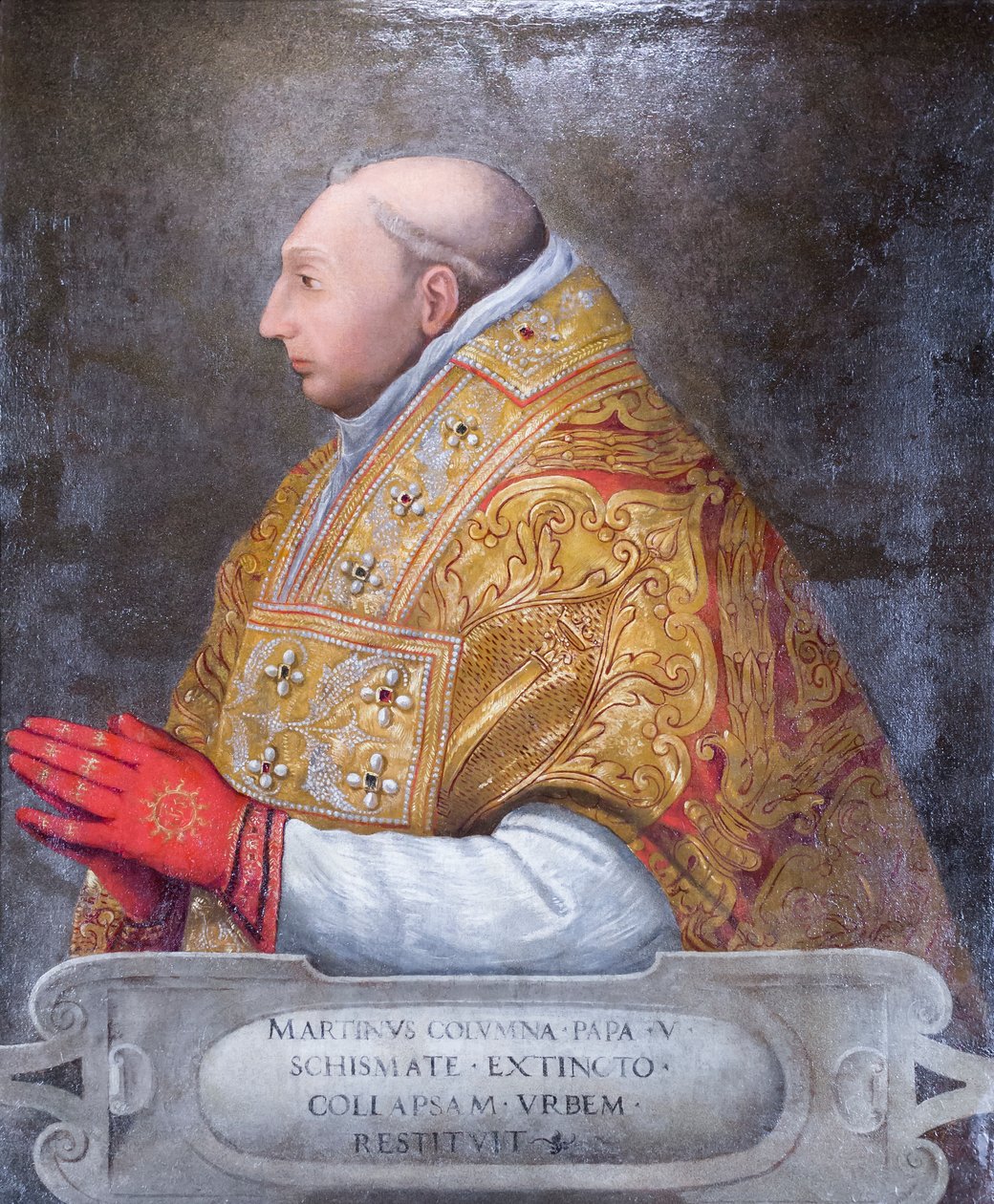 Portrét papeže Martina V. Colonny od Antonio Pisanello