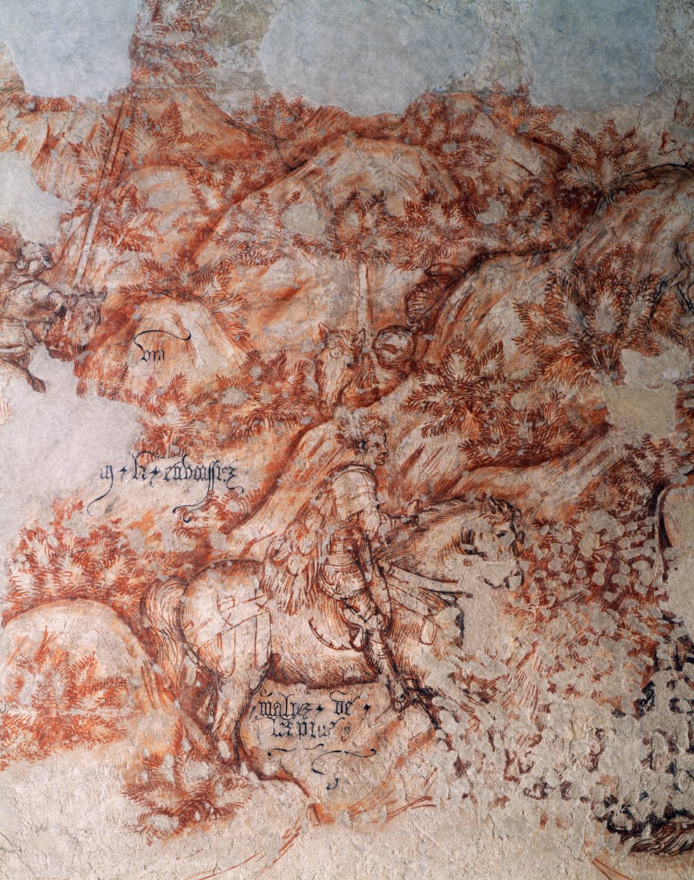 Sinopia (podmalba), detail (freska) od Antonio Pisanello