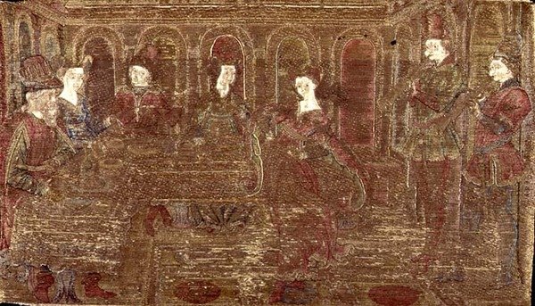 Tanec Salome, gobelín zobrazující výjevy ze života světice (textil) od Antonio Pollaiuolo