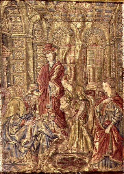 Pojmenování sv. Jana Křtitele, tapisérie zobrazující výjevy ze života světce (textil) od Antonio Pollaiuolo