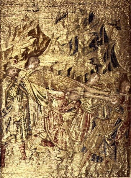 Přeprava těla sv. Jana Křtitele, tapisérie zobrazující výjevy ze života světce (textil) od Antonio Pollaiuolo
