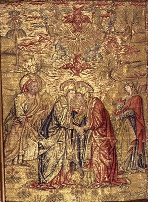 Navštívení, gobelín zobrazující výjevy ze života sv. Jana Křtitele (textil) od Antonio Pollaiuolo