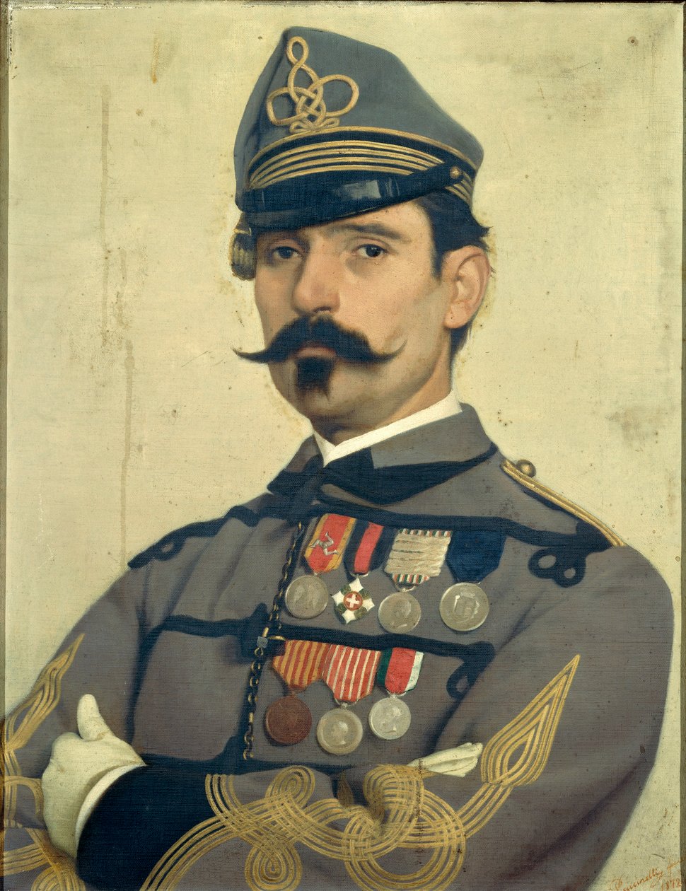 Portrét Giovanniho Maria Damianiho v Garibaldiho armádní uniformě od Antonia Puccinelliho od Antonio Puccinelli
