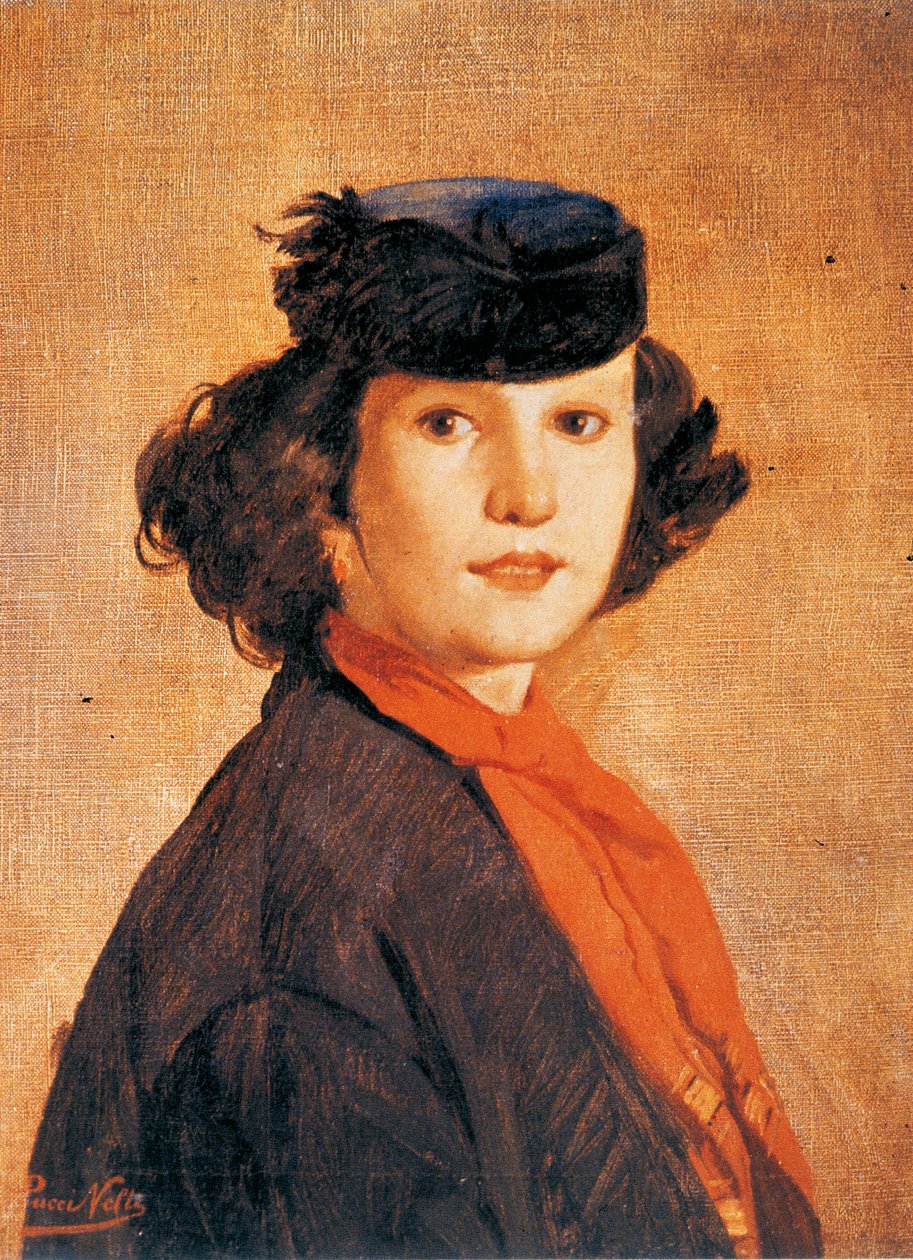 Portrét manželky (Nerina Badioli) od Antonia Puccinelliho, olej na plátně, kolem 1866, 54x42 cm od Antonio Puccinelli