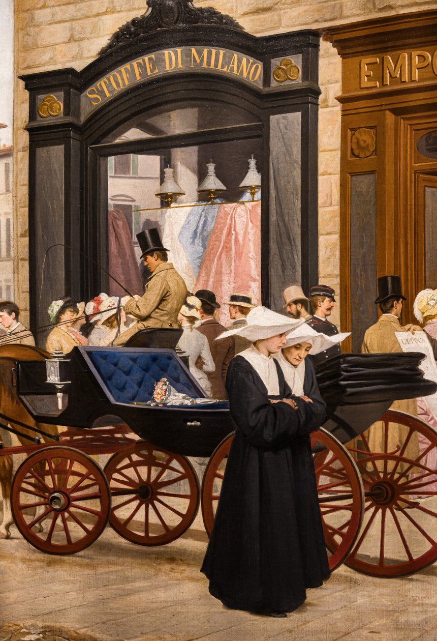 Epocha, detail s jeptiškou a kočárem od Antonio Puccinelli