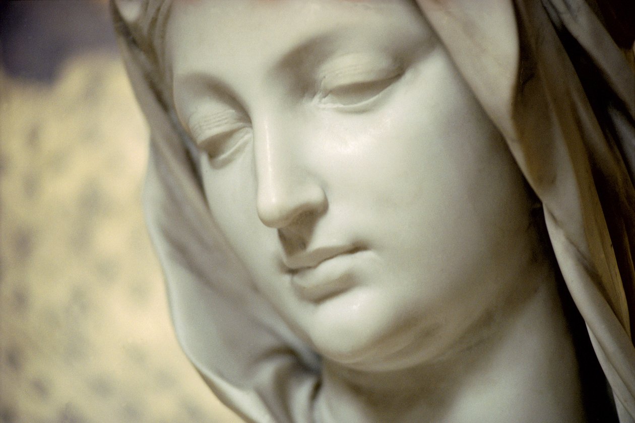 Panna a dítě, detail hlavy od Antonio Raggi