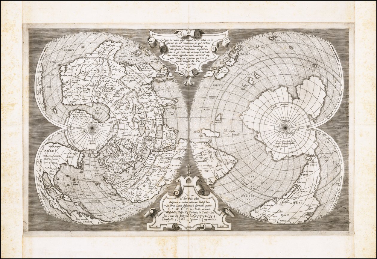 Dvojitá kordiformní mapa světa, Antonio Salamanca od Antonio Salamanca