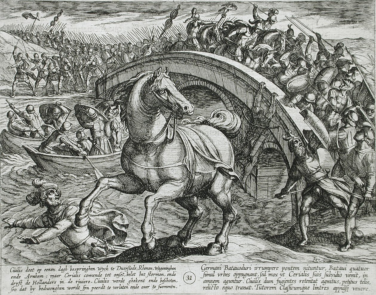 Civilis nucen sesednout a přeplavat řeku od Antonio Tempesta