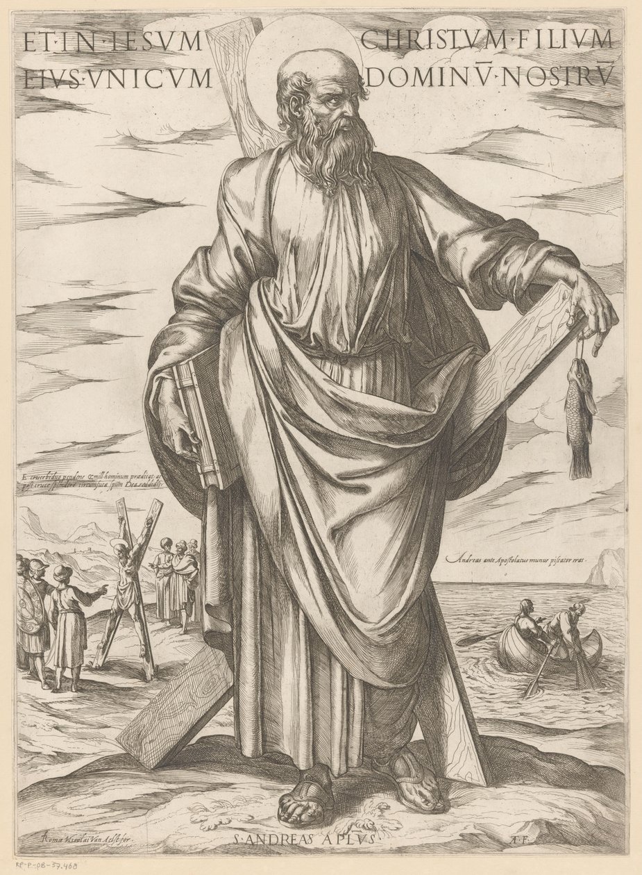 Svatého Ondřeje A v Ježíši Kristu, jeho jediném synovi, našem Pánu (titul na předmětu) Kristus, Marie en de apoštol (název série) od Antonio Tempesta