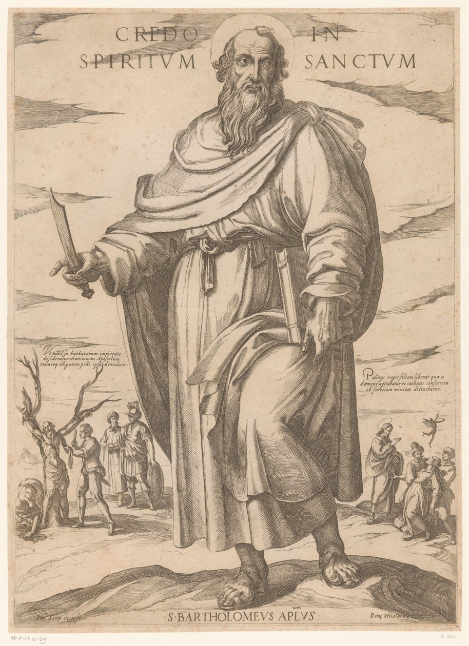 Svatého Bartoloměje Věřím v Ducha svatého (název na předmětu) Kristus, Marie en de apoštol (název série) od Antonio Tempesta