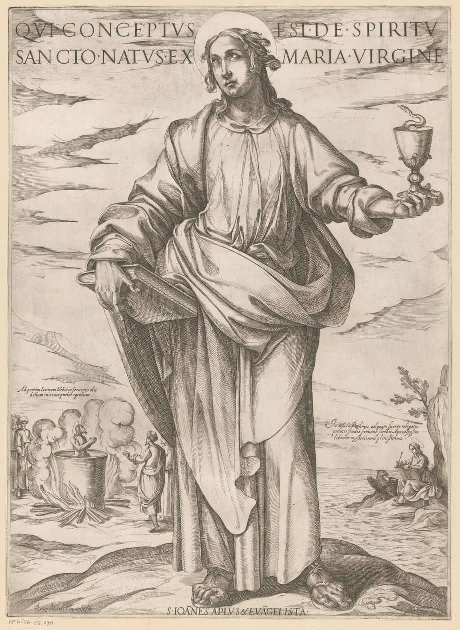 Svatého Jana Kdo se počal z Ducha svatého, narodil se z Panny Marie (titul na předmětu) Kristus, Marie en de apoštol (název série) od Antonio Tempesta