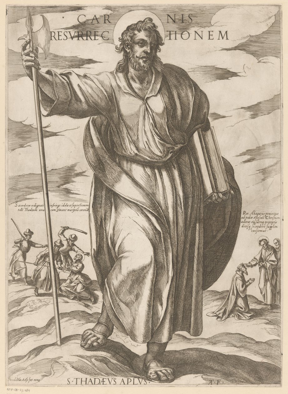 Heilige Judas Taddeus Vzkříšení těla (název na předmětu) Kristus, Marie en de apoštol (název série) od Antonio Tempesta