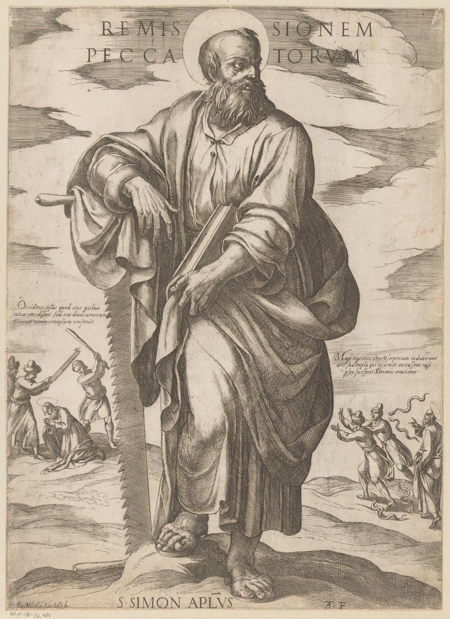 Svatého Šimona Odpuštění hříchů (titul na předmětu) Kristus, Marie en de apoštol (název série) od Antonio Tempesta