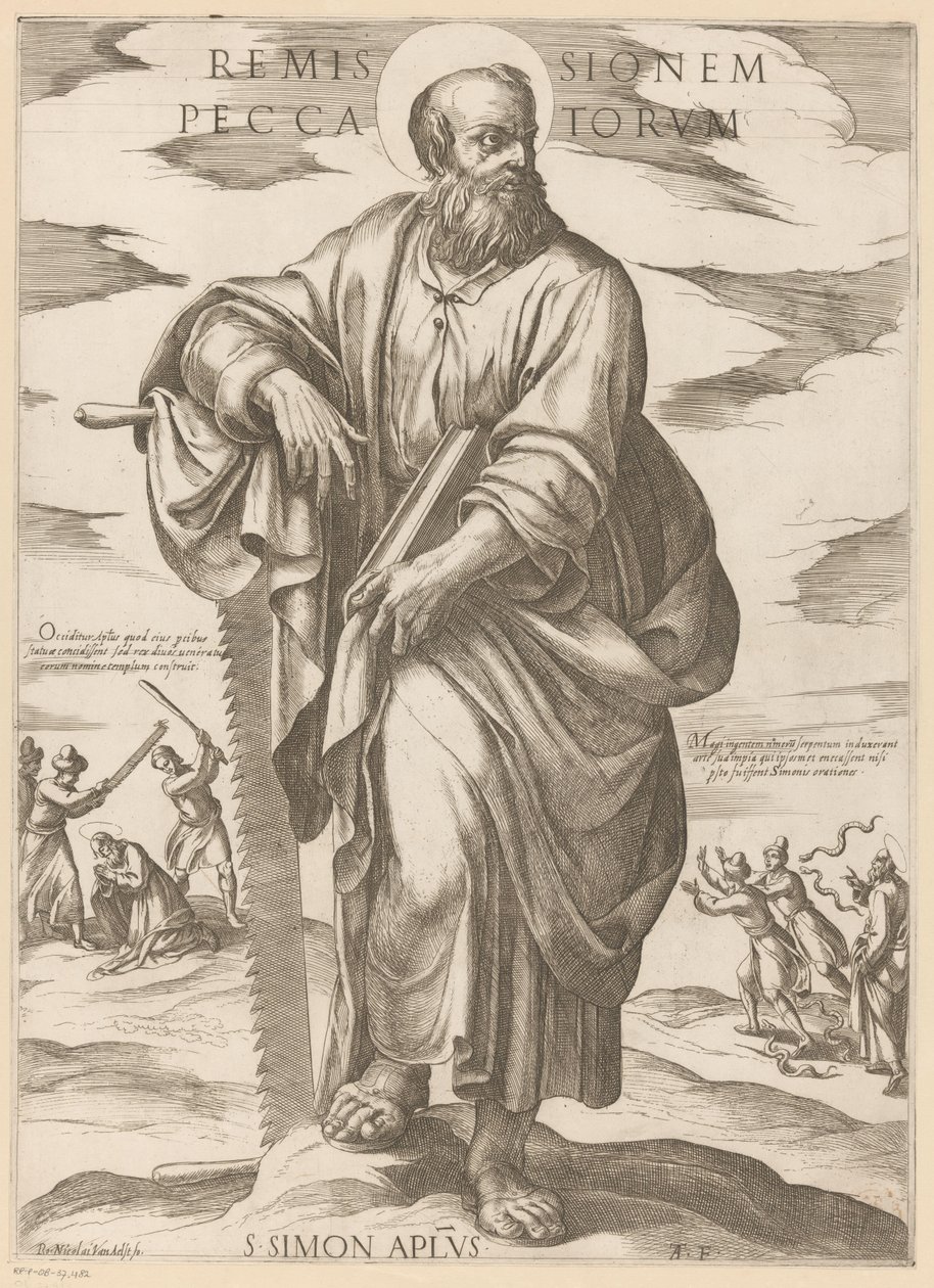Svatého Šimona Odpuštění hříchů (titul na předmětu) Kristus, Marie en de apoštol (název série) od Antonio Tempesta
