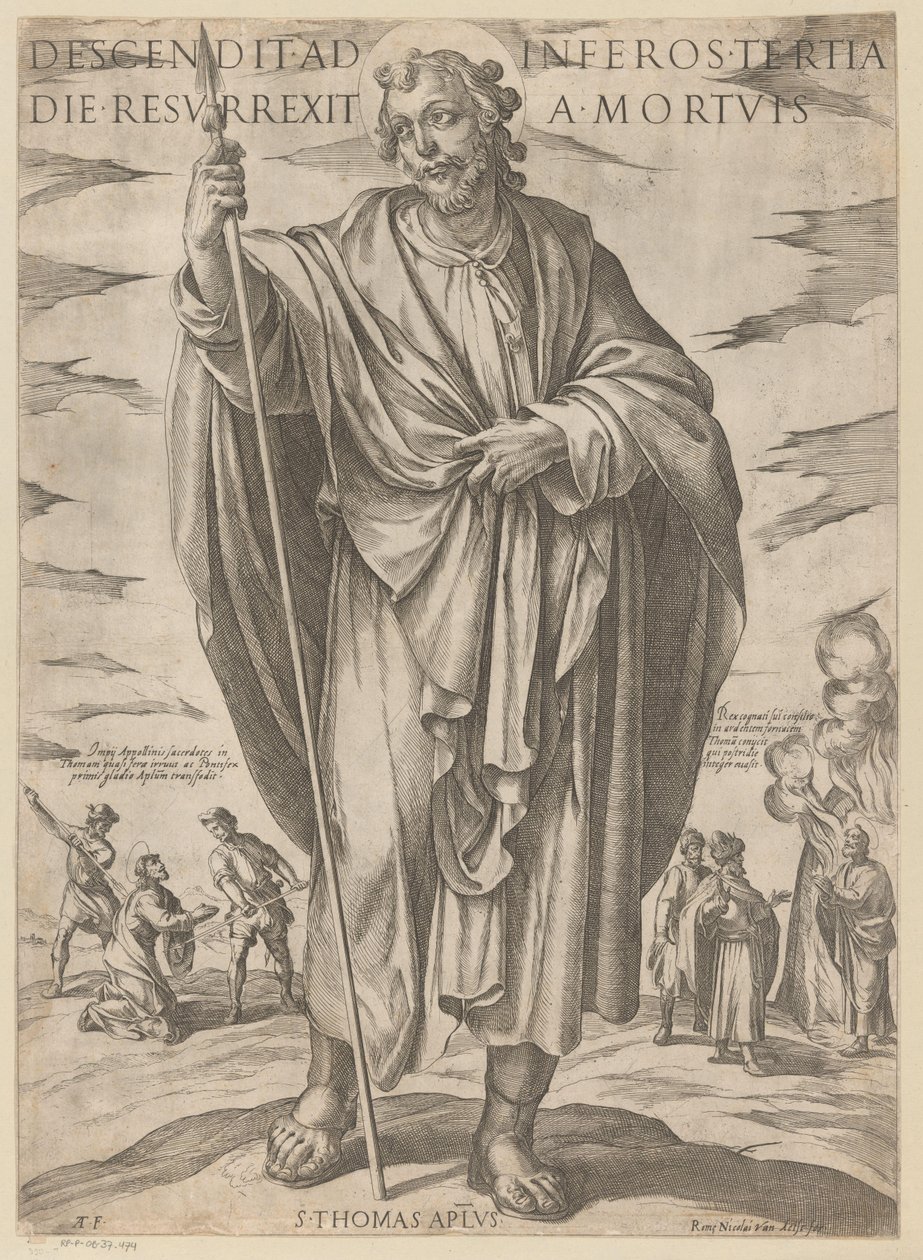 Svatého Tomáše Sestoupil do pekla třetího dne vstal z mrtvých (název na předmětu) Kristus, Marie en de apoštol (název série) od Antonio Tempesta