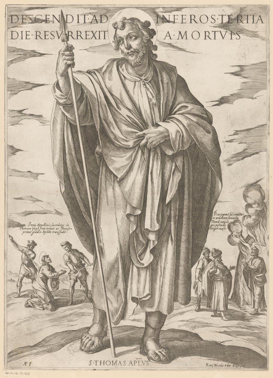 Svatého Tomáše Sestoupil do pekla, třetího dne vstal z mrtvých (název na předmětu) Kristus, Marie en de apoštol (název série) od Antonio Tempesta