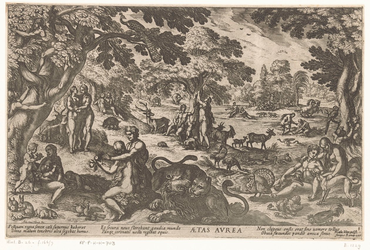 Zlatý věk Aetas aurea (název na objektu) Čtyři věky světa (název série) od Antonio Tempesta