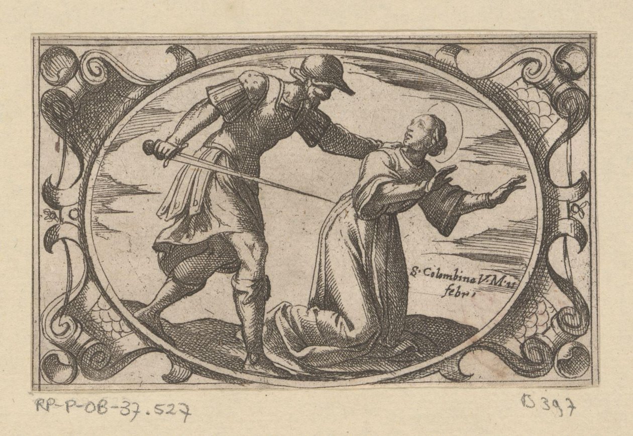 H. Columbina, od dochtera van H. Austerius Romeinse martelaressen (název série) Imagini di moltes vergini Rom v mučednictví (název série) od Antonio Tempesta