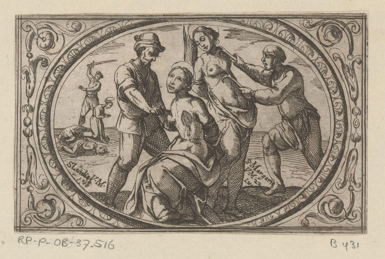H. Licidia v H. Margarita Romeinse martelaressen (název série) Imagini di moltes vergini Rom v mučednictví (název série) od Antonio Tempesta