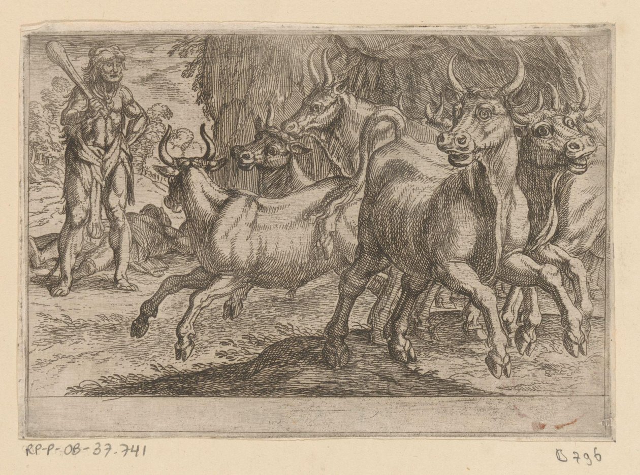 Herkules a dobytek z Geryonu The Twelve Labors of Hercules (název série) od Antonio Tempesta