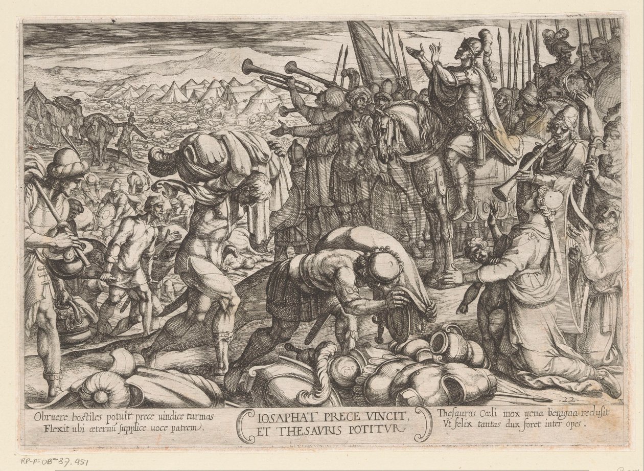 Josaphat dankt God voor zijn overwinning Iosaphat prece vincit et thesauris potitur (title on object) Oudtestamentische strijdscènes (series title)   1363264   cs       czech Successfully Translated  Original: cd0b4830544f Translat: cd0b4830544f 1427245 cs od Antonio Tempesta