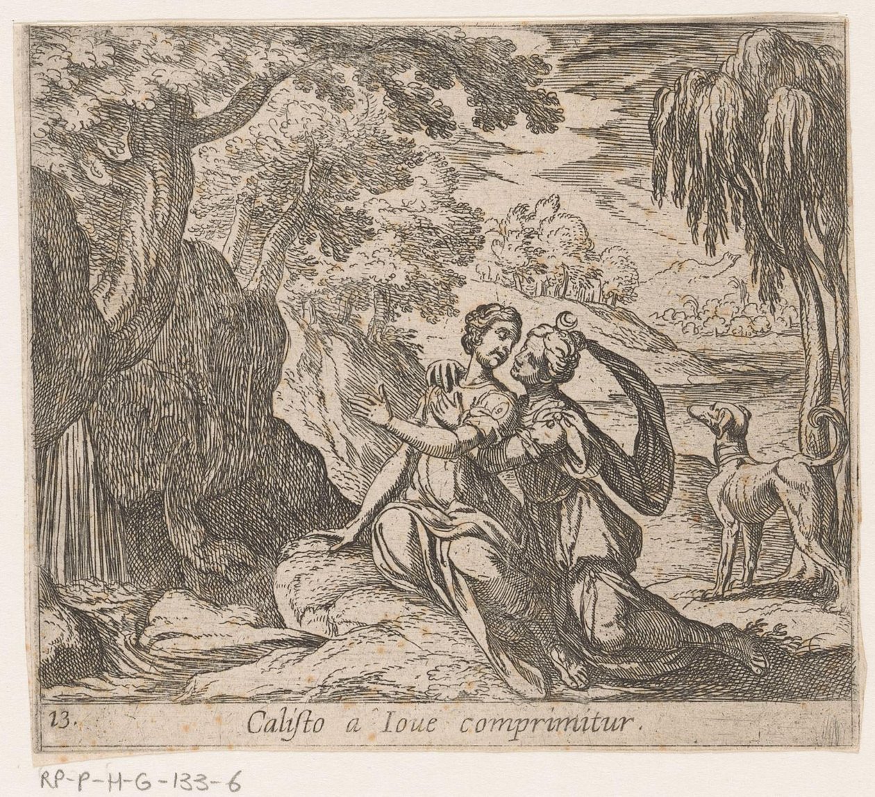 Jupiter a Callisto Callisto Crushed by Jupiter (název na objektu) Metamorphoseon nebo transformace (název série) Metamorfosen van Ovidius (název série) od Antonio Tempesta