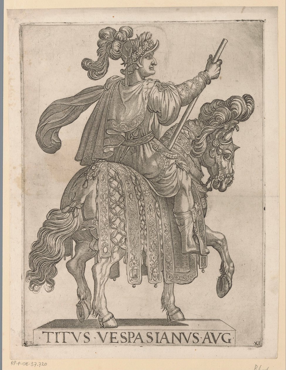 Císař Titus na koni Prvních dvanáct římských císařů na koni (název série) XII caesares in equestri (název série) od Antonio Tempesta