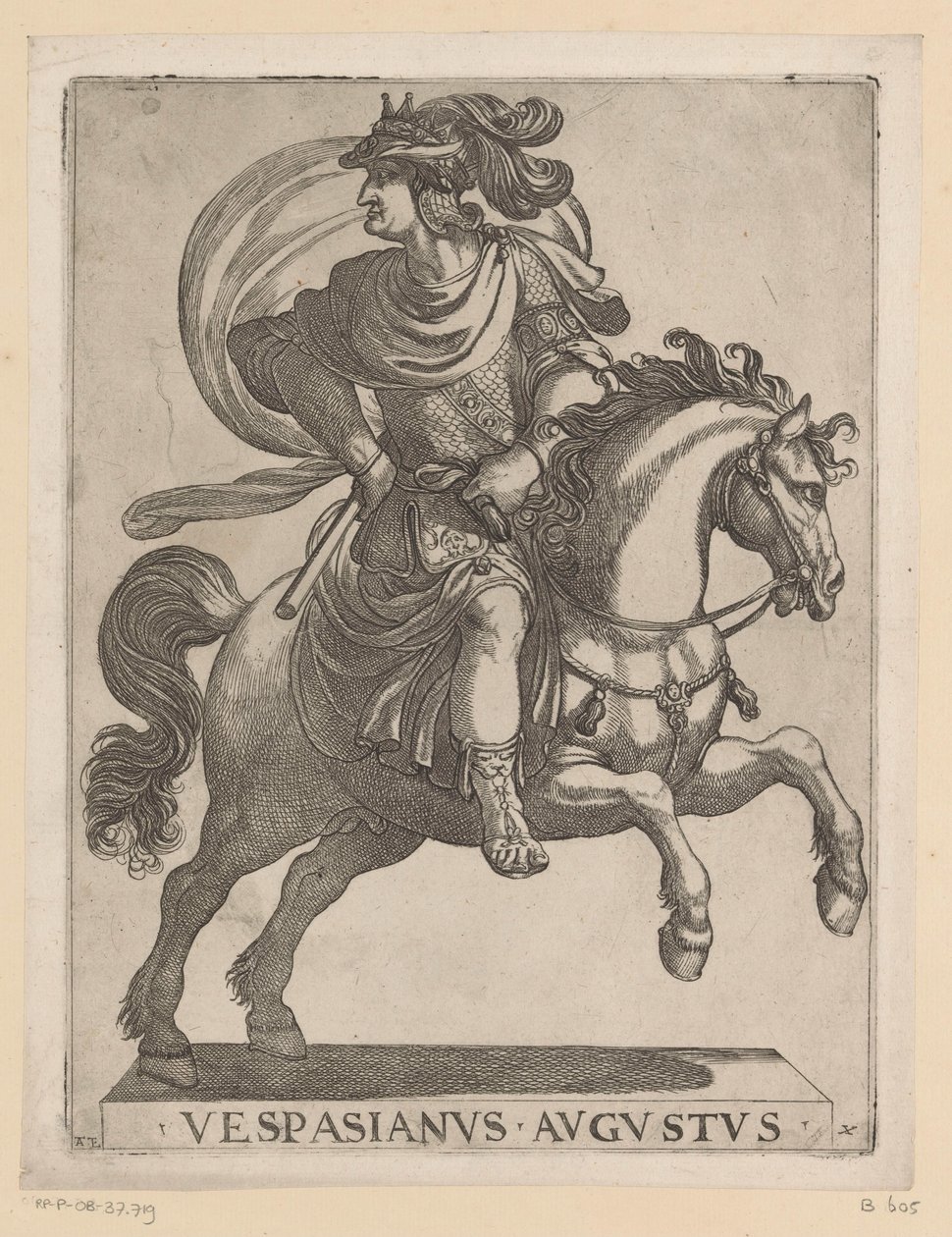 Císař Vespasianus na koni Prvních dvanáct římských císařů na koni (název série) XII caesares in equestri (název série) od Antonio Tempesta