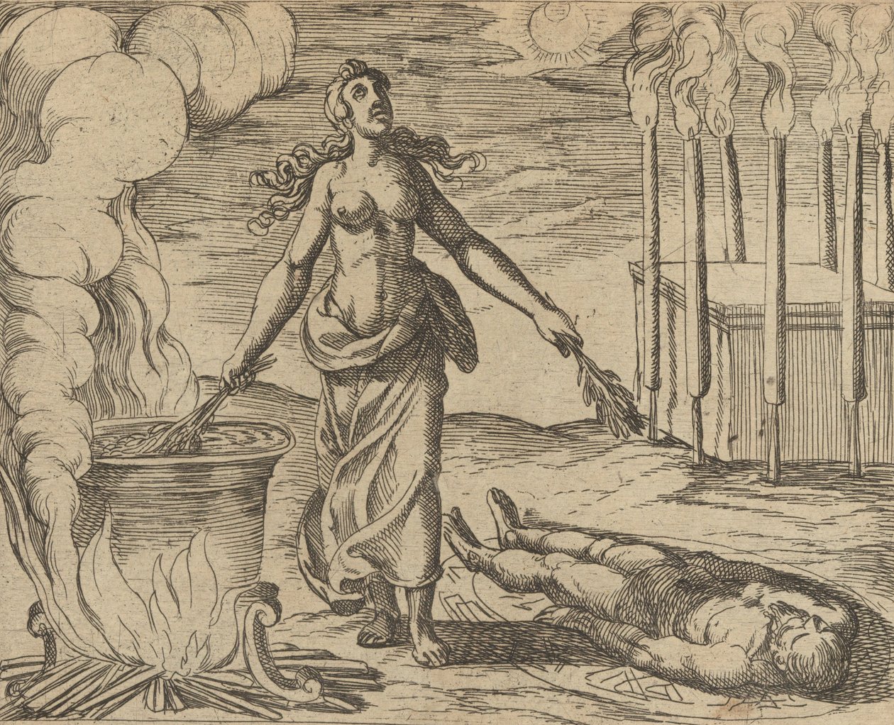 Medea Obnovení Aesonova mládí Medea,..., Vydáno po roce 1606. od Antonio Tempesta