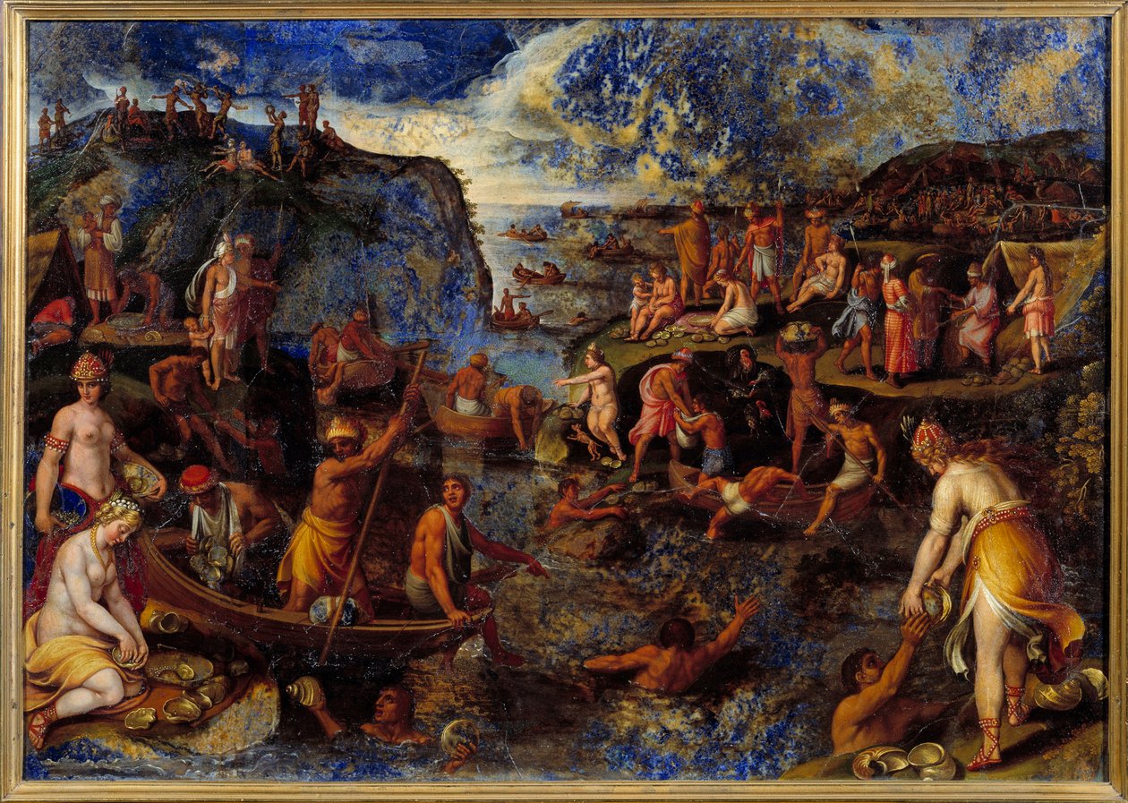 Pearl Fishing od Američanů Malování s lapis lazuli od Antonio Tempesta