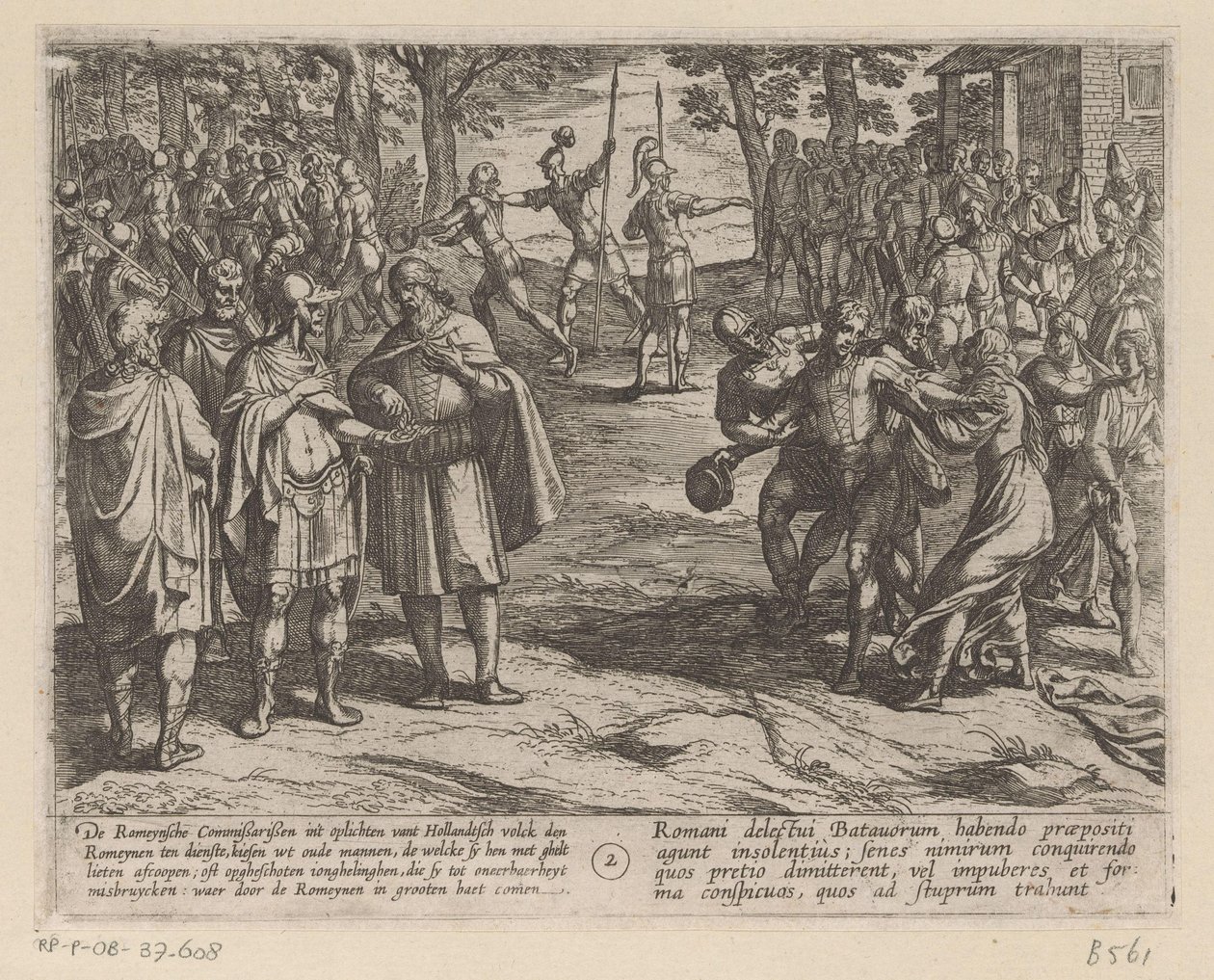 Římané kupují mladé Holanďany od Holanďanů postarších Batavské války proti Římanům (název série) Batavorum cum Romanis Bellum (název série) od Antonio Tempesta
