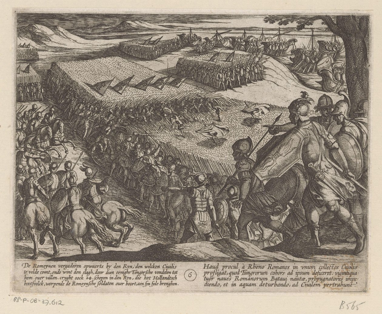 Římané poraženi u Rýna Batavské války proti Římanům (název série) Batavorum cum Romanis Bellum (název série) od Antonio Tempesta