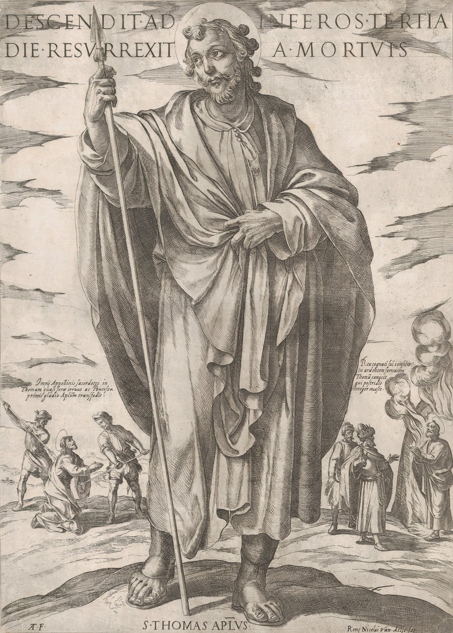 Sv. Tomáš, z „Kristus, Marie a apoštolové“, konec 16. století. od Antonio Tempesta