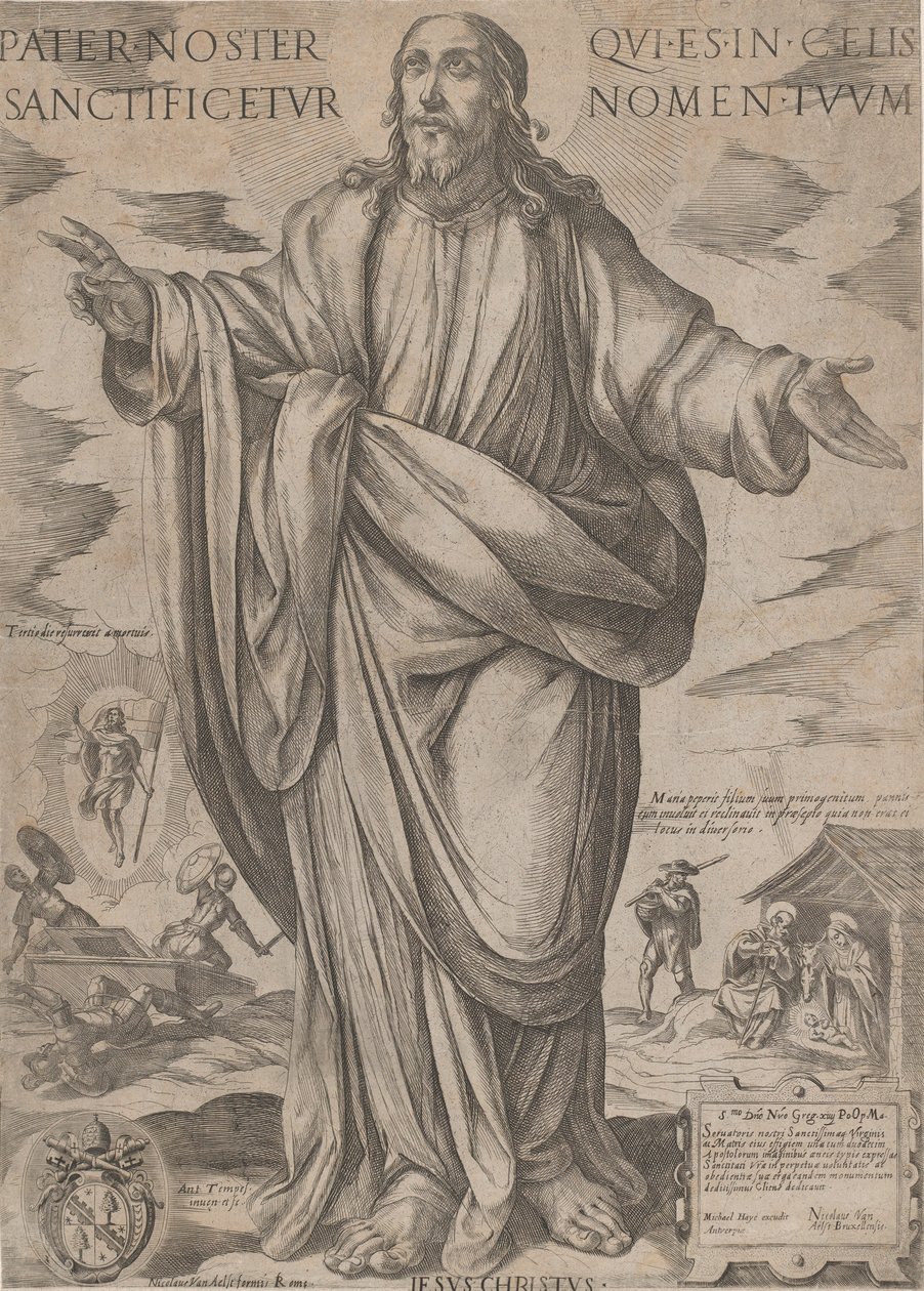 Stojící Kristus, požehnání od „Krista, Marie a apoštolů“, ca. 1590-cca. 1610. od Antonio Tempesta