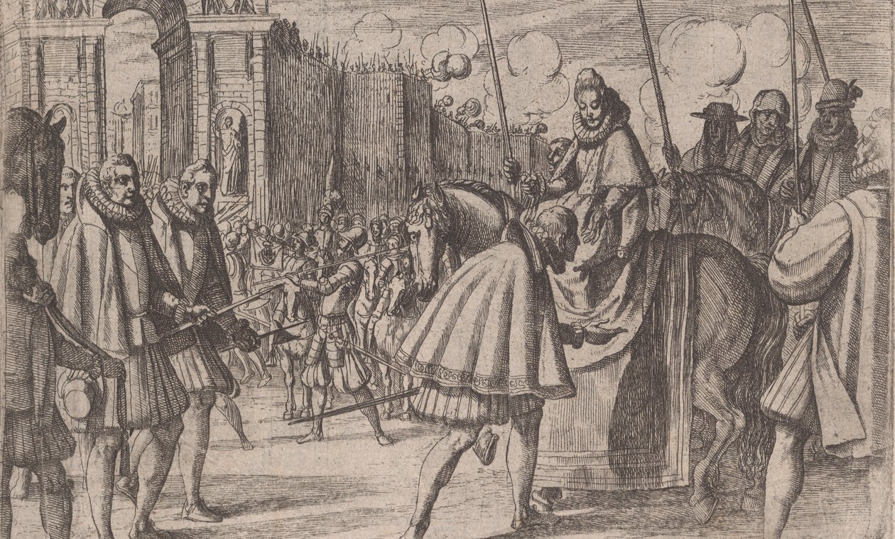 Triumfální vjezd Markéty Rakouské do Milána, ze života Markéty Rakouské, str..., 1612. od Antonio Tempesta