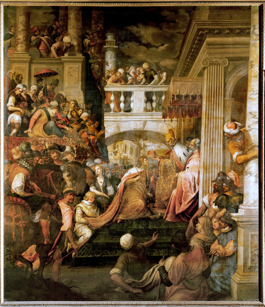 Korunovace Baudoina I., byzantského císaře (olej na plátně) od Antonio Vassilacchi