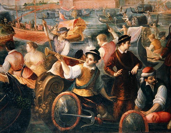 Vylodění Catarino Cornaro v Benátkách v roce 1489 (detail 307885) od Antonio Vassilacchi