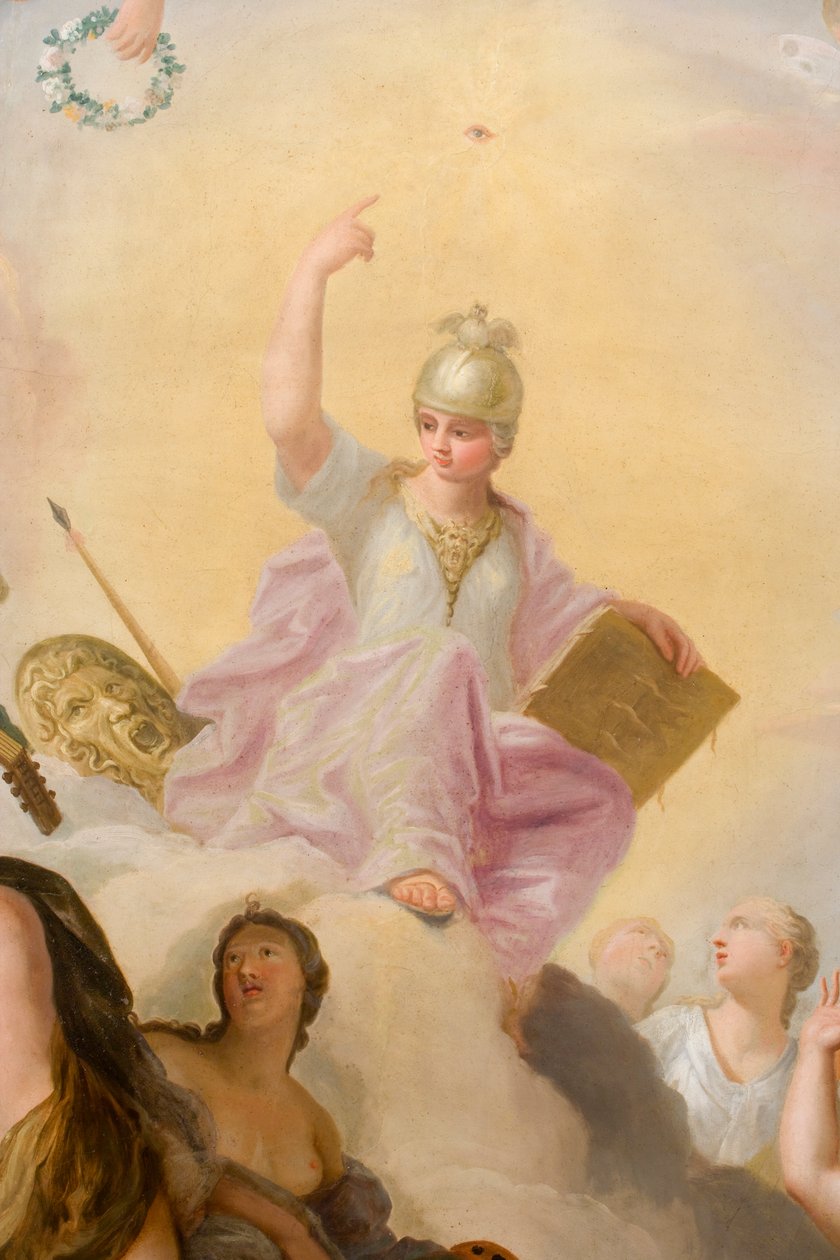 Minerva obklopená uměním a vědami, detail z Banketního domu od Antonio Verrio