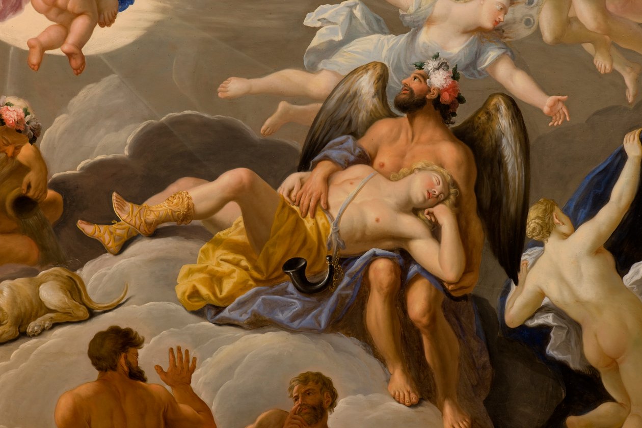Králova ložnice, kolem 1703-5 (malovaný strop) od Antonio Verrio