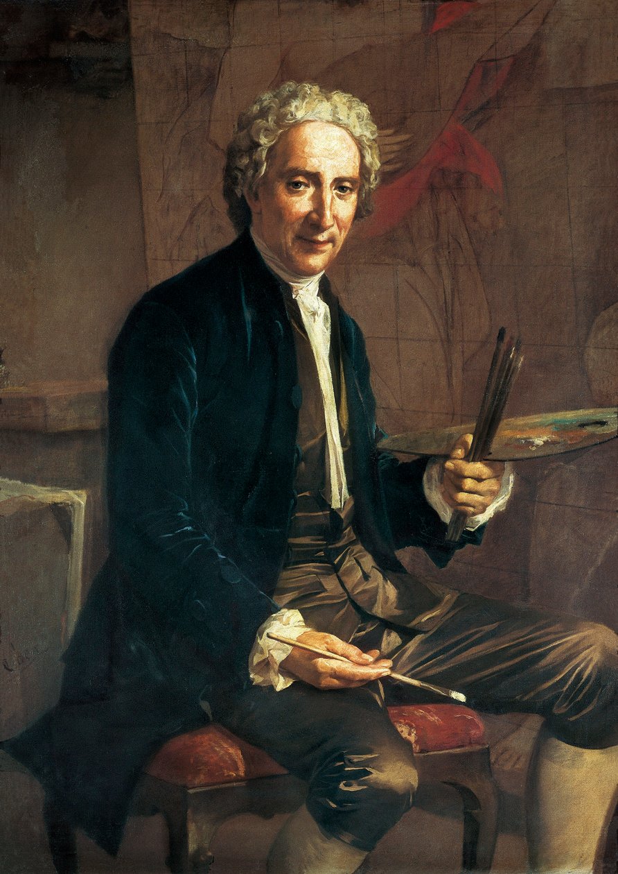 Portrét Antoni VILADOMAT i MANALT (1678-1755), španělského malíře od Antonio Viladomat