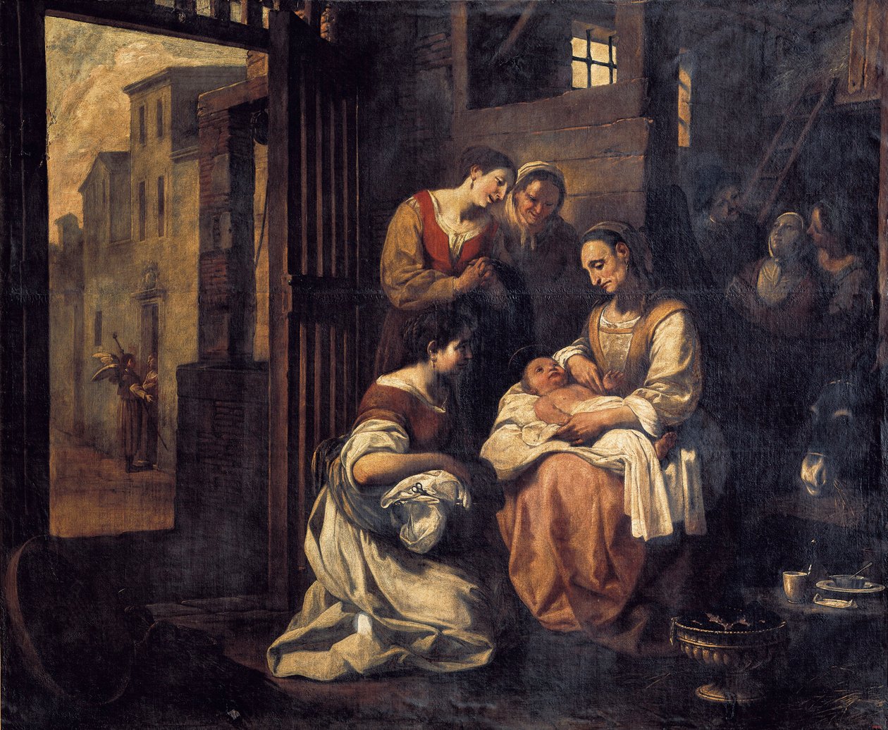 "" Narození svatého Francoise "" Obraz Antoniho Viladomat i Manalt (1678-1755) Barcelona 18. století. Národní muzeum umění Katalánska. od Antonio Viladomat