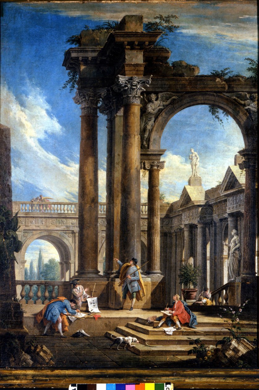 Archeologové a architekti (kteří kreslí a měří) od Antonio Visentini