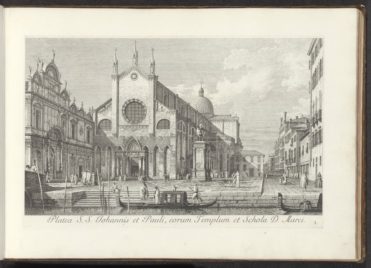 Pohled na kostel Santi Giovanni e Paolo v Benátkách Platea S. S. Johannis et Pauli, eorum Templum et Schola D. Marci (název na objektu) Pohledy na budovy a náměstí v Benátkách (název série) Urbis Venetiarum prospectus celebriores, ex Antonii Can od Antonio Visentini